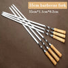 Stainless Steel BBQ Skewers with Long Wooden Handle (6-Pack)