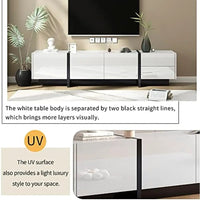 TV Stand for Television Up to 80", Unique Style Console Table, Modern Storage Cabinet, White