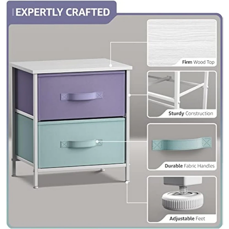 Kids 2-Drawer Nightstand with Stylish Design