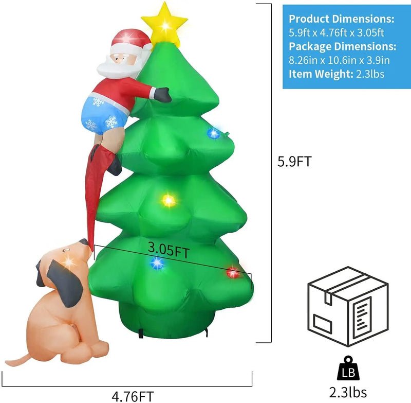 Festive LED Inflatable Christmas Tree: Illuminated Holiday Joy