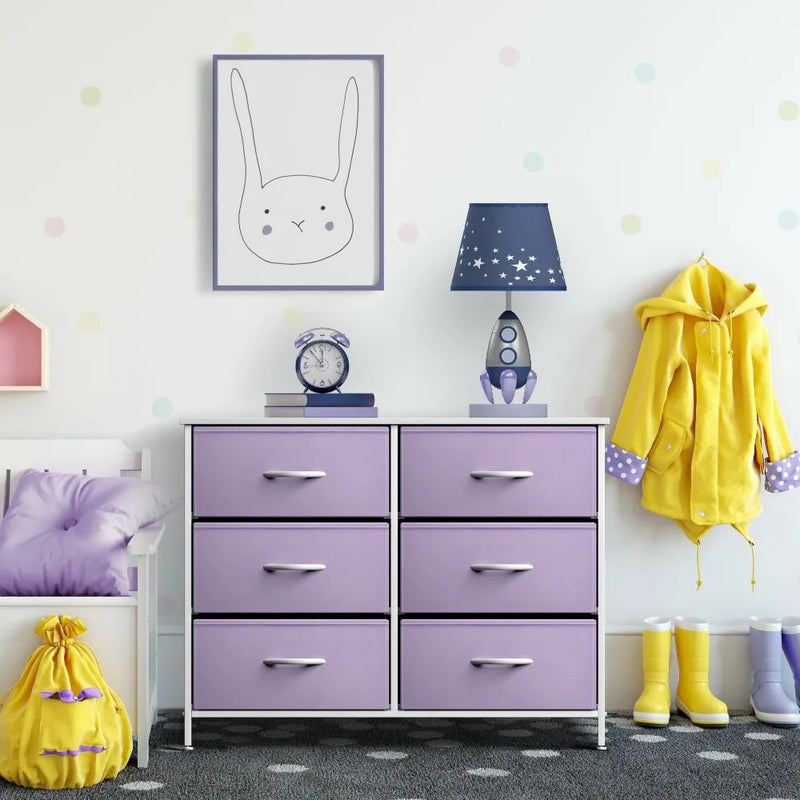 Pastel Purple 6-Drawer Dresser