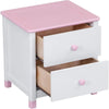 White + Pink Farmhouse Kids Bedside Table