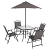 6-Piece Outdoor Patio Dining Set: Compact and Stylish Picnic Table with Chairs and Umbrella