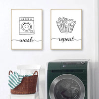 Laundry Words Canvas Poster Set