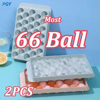 66/33 Mini Ball Maker Mold Ice Ball Mold Hockey Round Frozen Ice Cube Mold with Lid Ice Tray Box Whiskey Cocktail Kitchen Tools