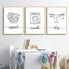 Laundry Words Canvas Poster Set