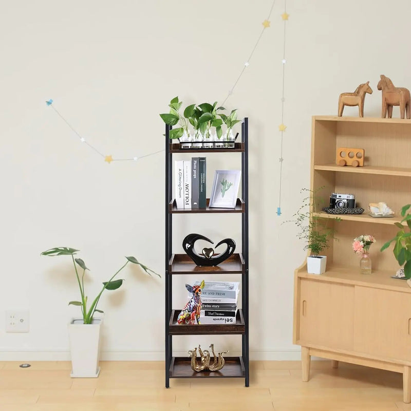 Rustic Vintage 5 Tier Bookshelf