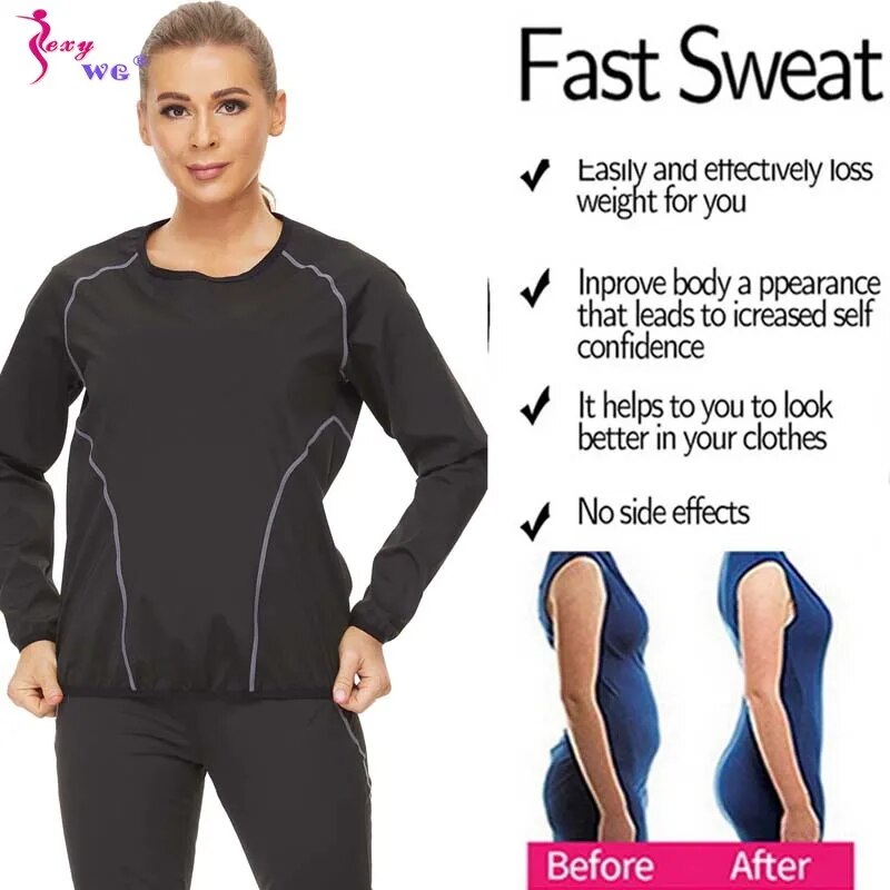 SEXYWG Women Slimming Sauna Shirt Body Shaper Waist Trainer Sweat Corset with Zipper Gym Fitness Tank Top Sport Vest Weight Loss