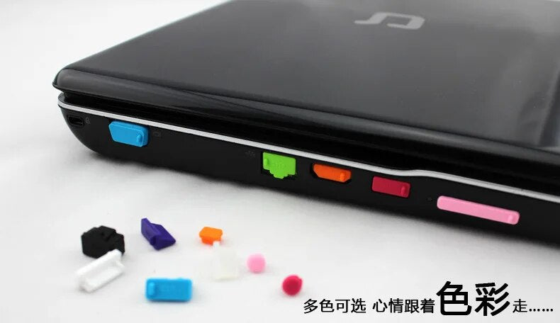 13-Piece Colorful Silicone Laptop Dust Plug Set