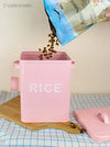 5KG Pink White Metal Storage Box with Scoop