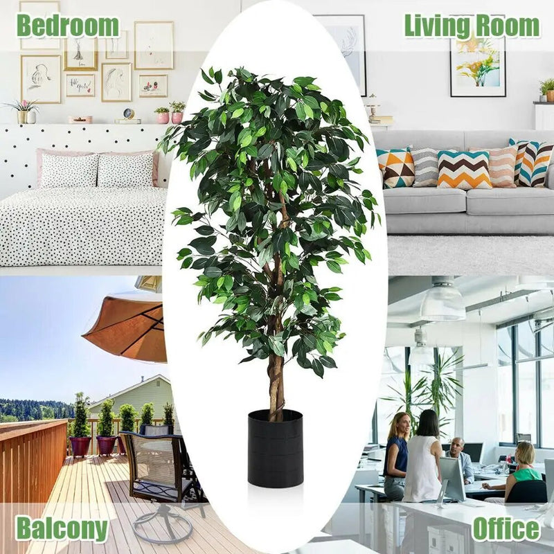 6ft Faux Ficus Silk Tree