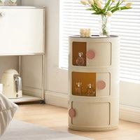 Nordic White Round Nightstand