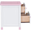 White + Pink Farmhouse Kids Bedside Table