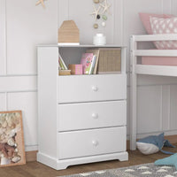 Transitional White Wooden Kids Storage Chest