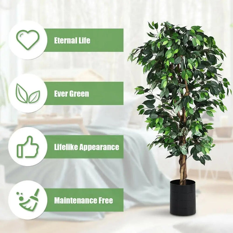 6ft Faux Ficus Silk Tree