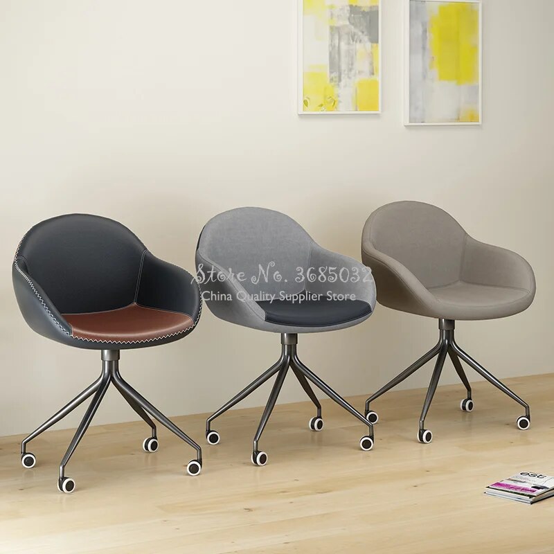 Swivel Steel Leg Office Chair