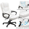 White Faux Leather Executive Office Chair with Lumbar Support