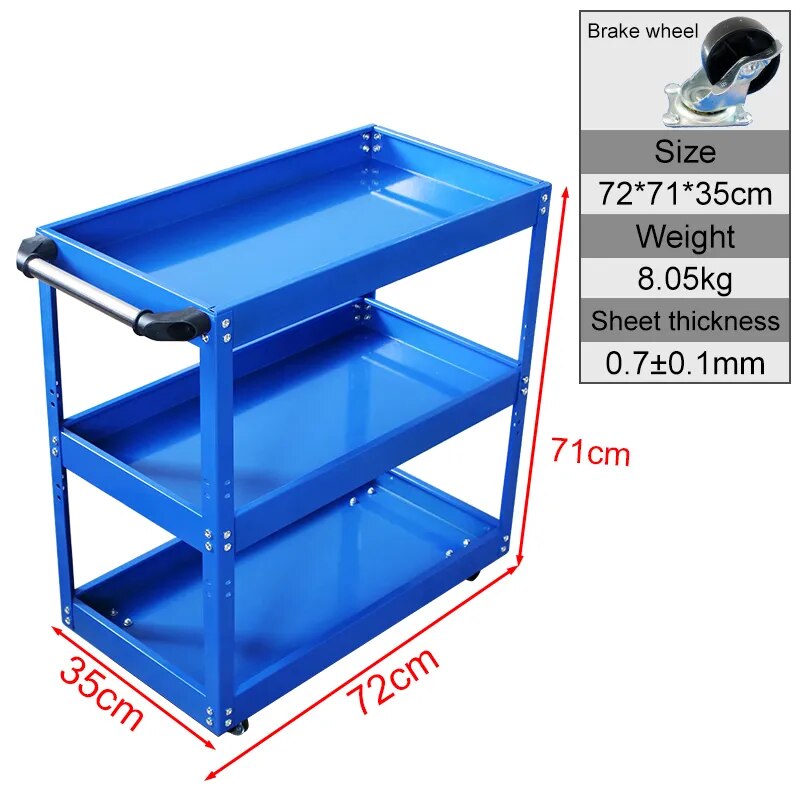 3-Layer Workshop Tool Trolley: Movable & Stylish