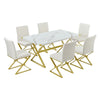 7-Piece Modern Marble Dining Set