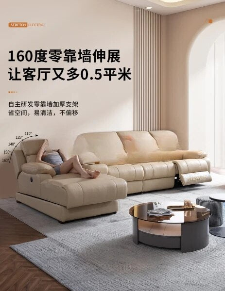 Smart Leather L-Shaped Electric Reclining Sofa