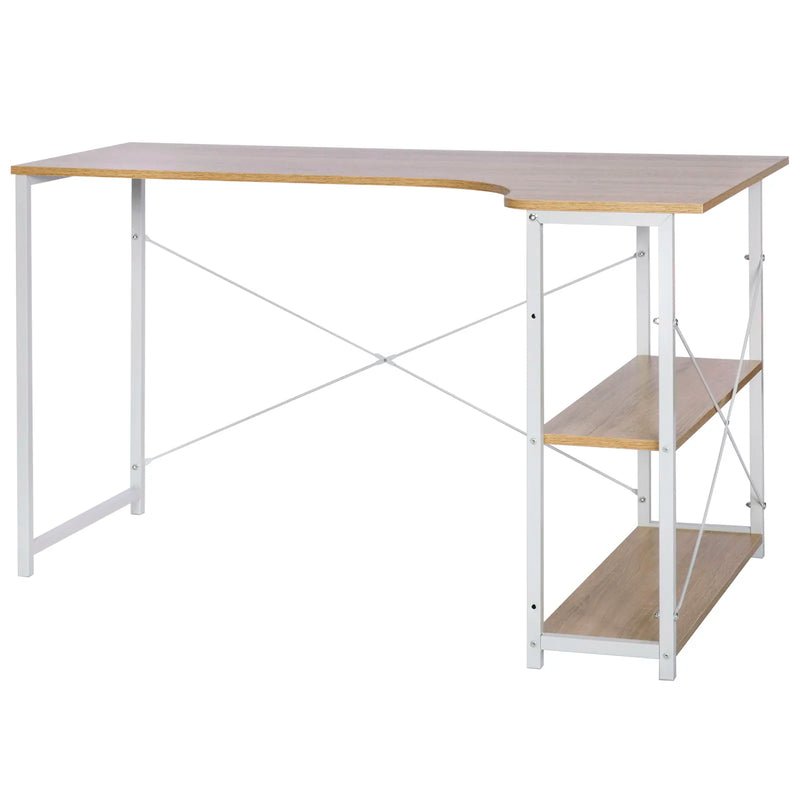 L-Shaped Office Desk with Shelves