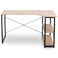 L-Shaped Office Desk with Shelves