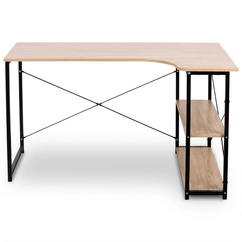 L-Shaped Office Desk with Shelves