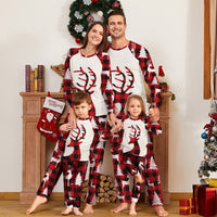 Christmas Deer Antlers Print Matching Pajama Set